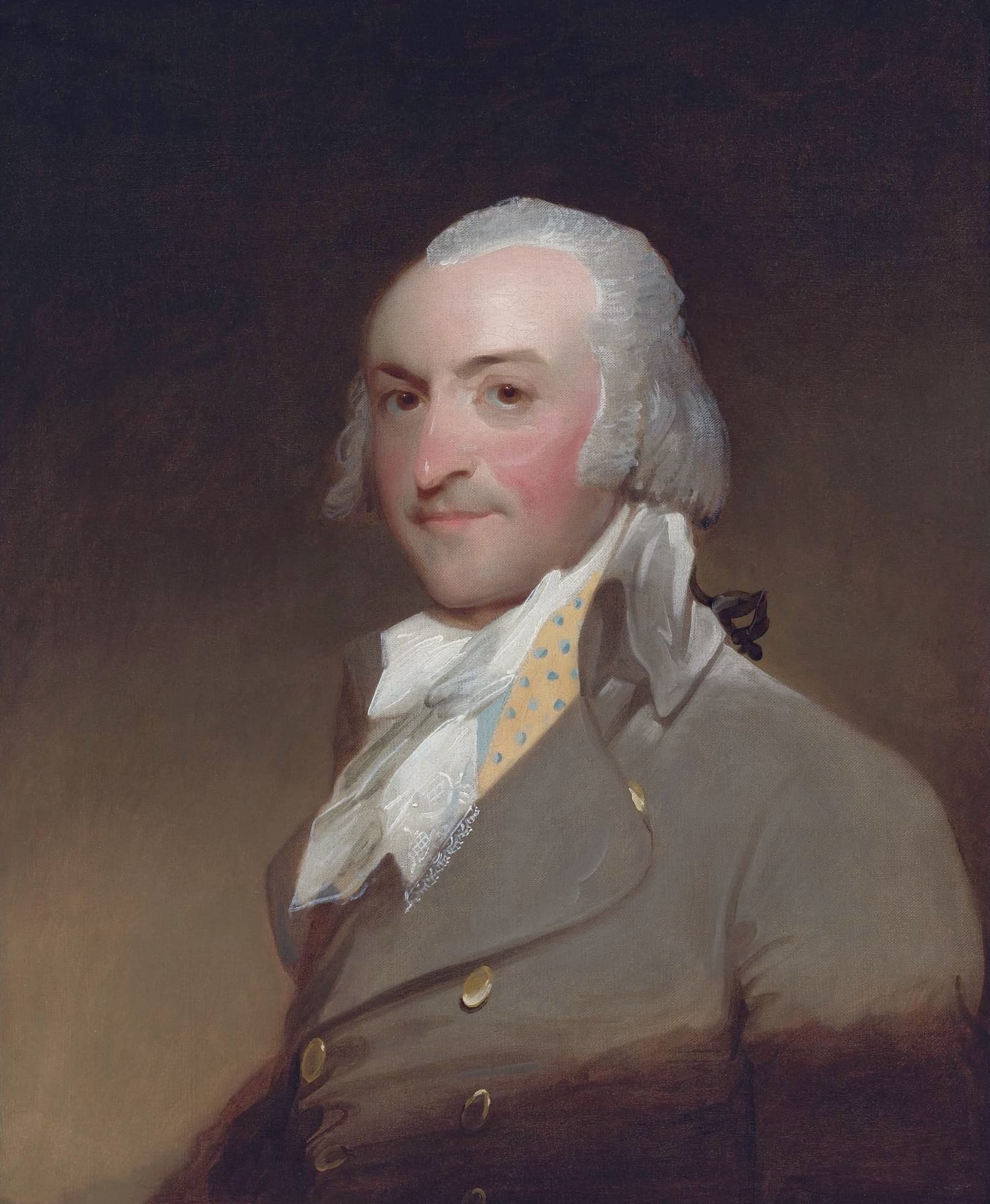 Oil painting portrait of John Jacob Astor in late-eighteenth-century dress, by Gilbert Stuart, c. 1794