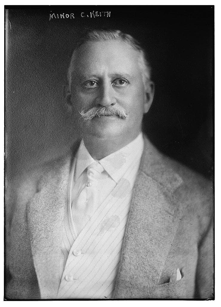 Black-and-white studio portrait of Minor Cooper Keith, head and shoulders, 1917
